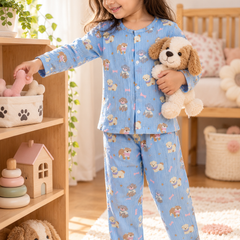 Blue Hungry Me - Premium Crinkled Double Layered Soft Unisex Muslin Set for New Born to 6 Years