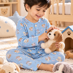 Blue Hungry Me - Premium Crinkled Double Layered Soft Unisex Muslin Set for New Born to 6 Years