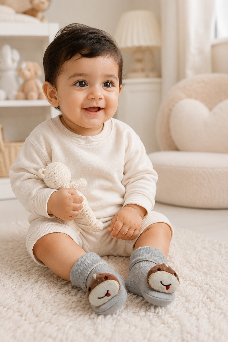 100% Cotton Baby Booties Socks for 0 to 12 Months - Style 10