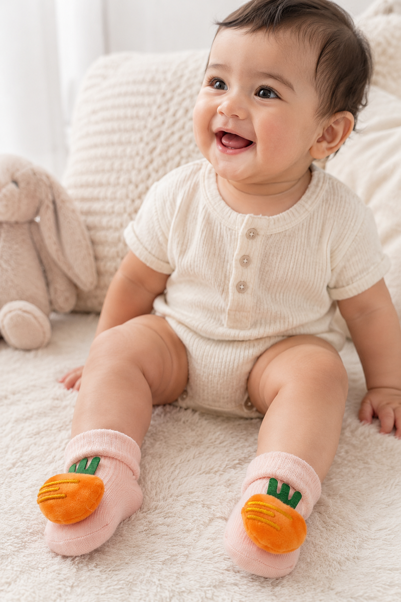 100% Cotton Baby Booties Socks for 0 to 12 Months - Style 11