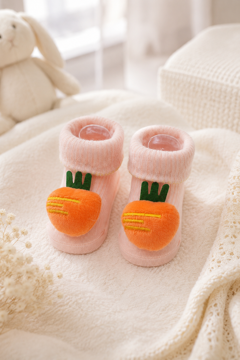100% Cotton Baby Booties Socks for 0 to 12 Months - Style 11