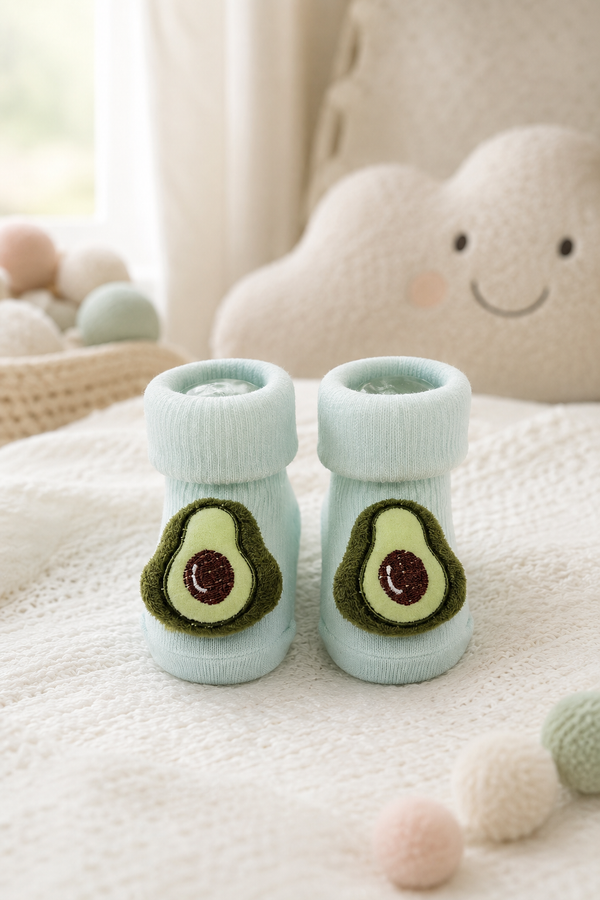 100% Cotton Baby Booties Socks for 0 to 12 Months - Style 12