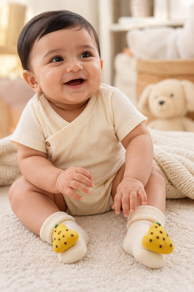 100% Cotton Baby Booties Socks for 0 to 12 Months - Style 8