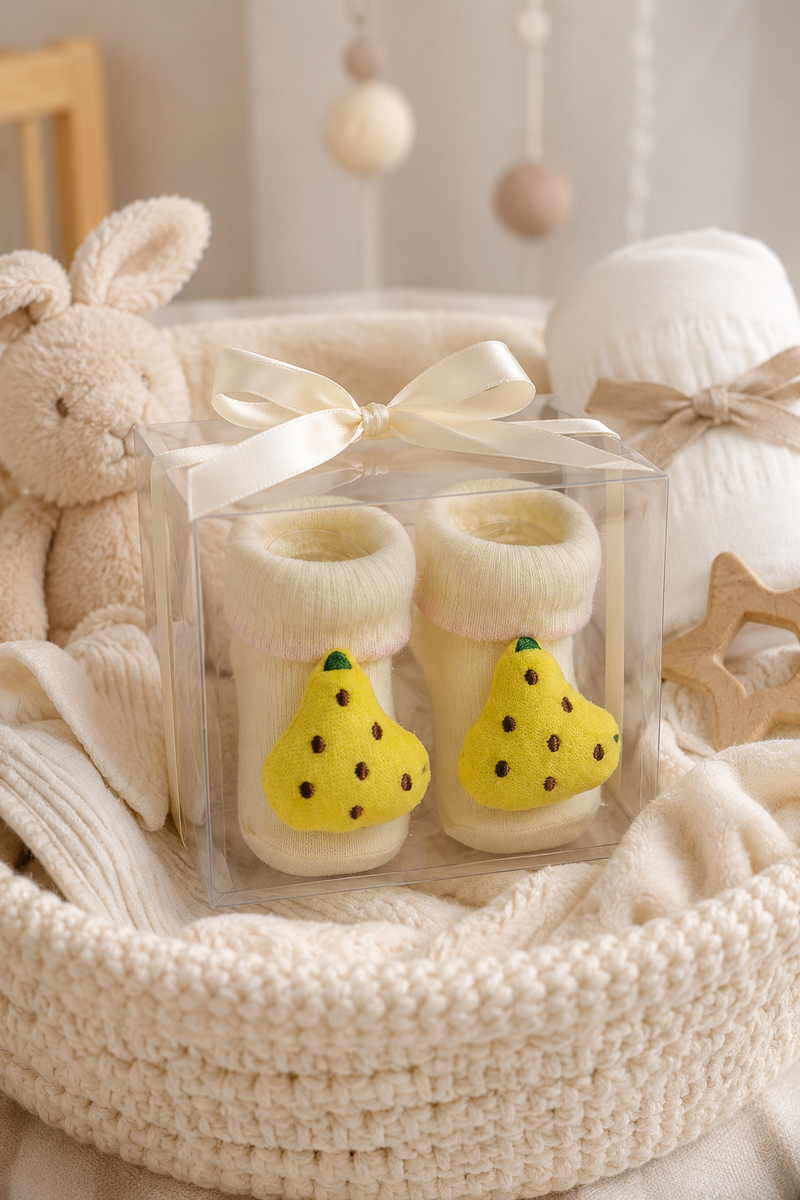 100% Cotton Baby Booties Socks for 0 to 12 Months - Style 8
