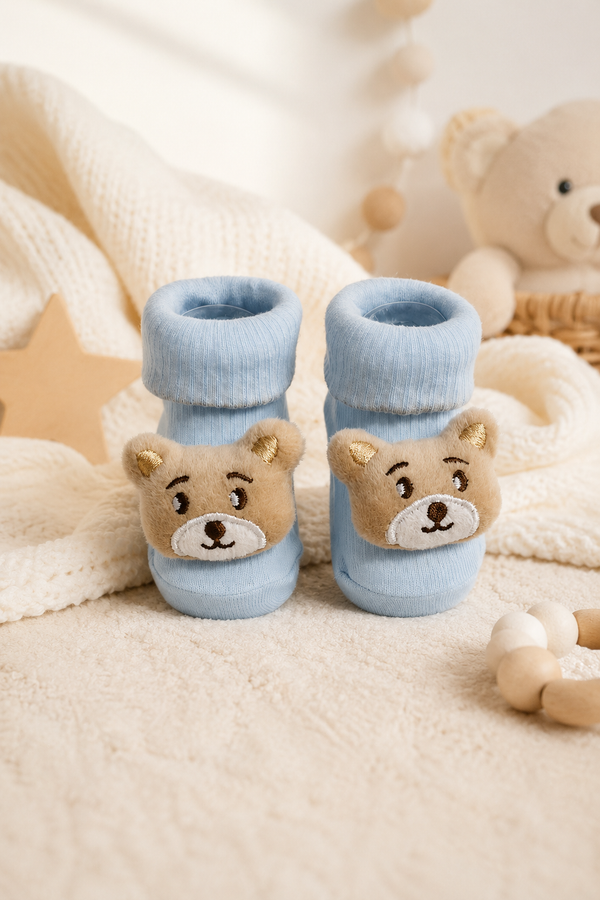 100% Cotton Baby Booties Socks for 0 to 12 Months - Style 9