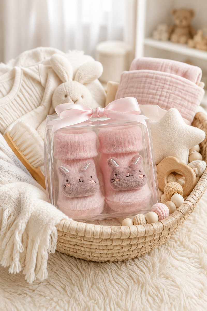 100% Cotton Baby Booties Socks for 0 to 12 Months - Style 5
