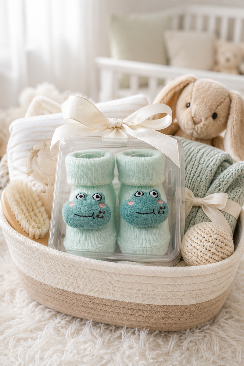 100% Cotton Baby Booties Socks for 0 to 12 Months - Style 4