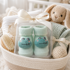 100% Cotton Baby Booties Socks for 0 to 12 Months - Style 4