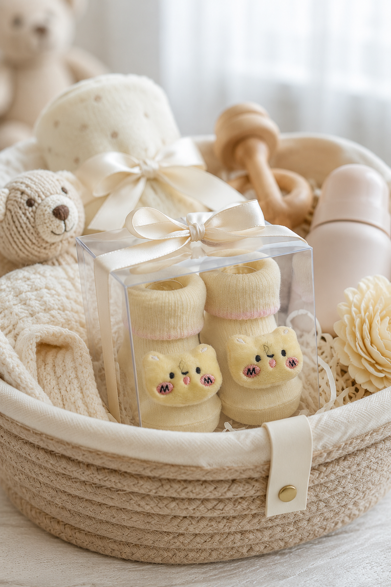 100% Cotton Baby Booties Socks for 0 to 12 Months - Style 3