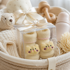 100% Cotton Baby Booties Socks for 0 to 12 Months - Style 3
