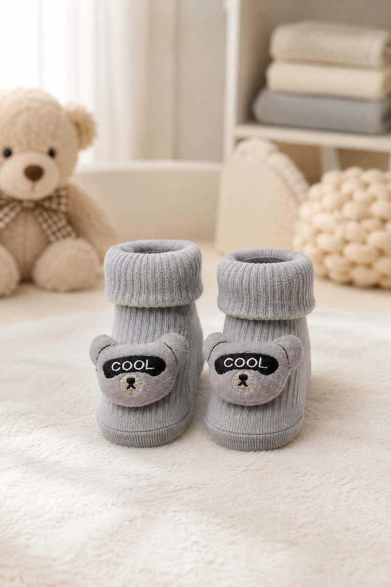 100% Cotton Baby Booties Socks for 0 to 12 Months - Style 2
