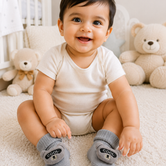 100% Cotton Baby Booties Socks for 0 to 12 Months - Style 2