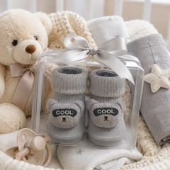 100% Cotton Baby Booties Socks for 0 to 12 Months - Style 2