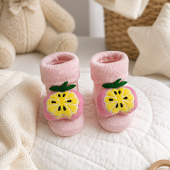 100% Cotton Baby Booties Socks for 0 to 12 Months - Style 7