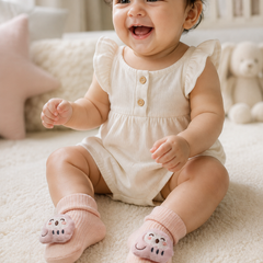 100% Cotton Baby Booties Socks for 0 to 12 Months - Style 1