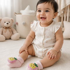 100% Cotton Baby Booties Socks for 0 to 12 Months - Style 7