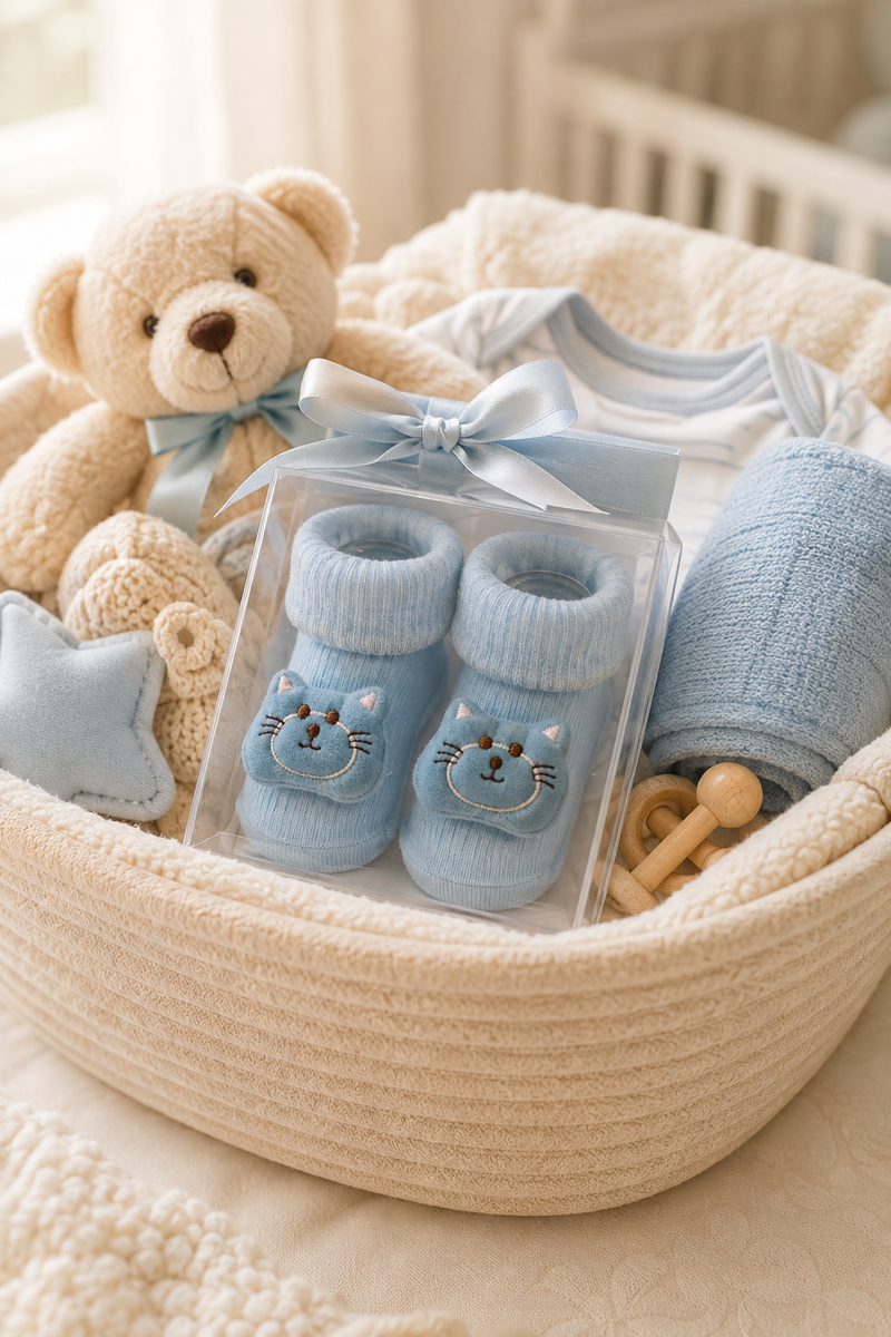 100% Cotton Baby Booties Socks for 0 to 12 Months - Style 6