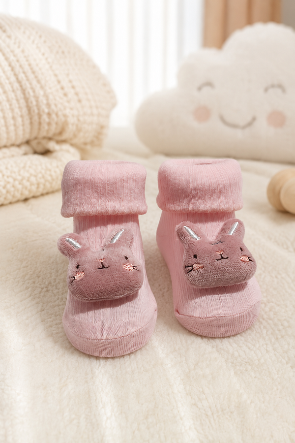 100% Cotton Baby Booties Socks for 0 to 12 Months - Style 5
