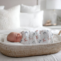 Muslin Swaddle for Infants 100 X 120 Cms - Bows