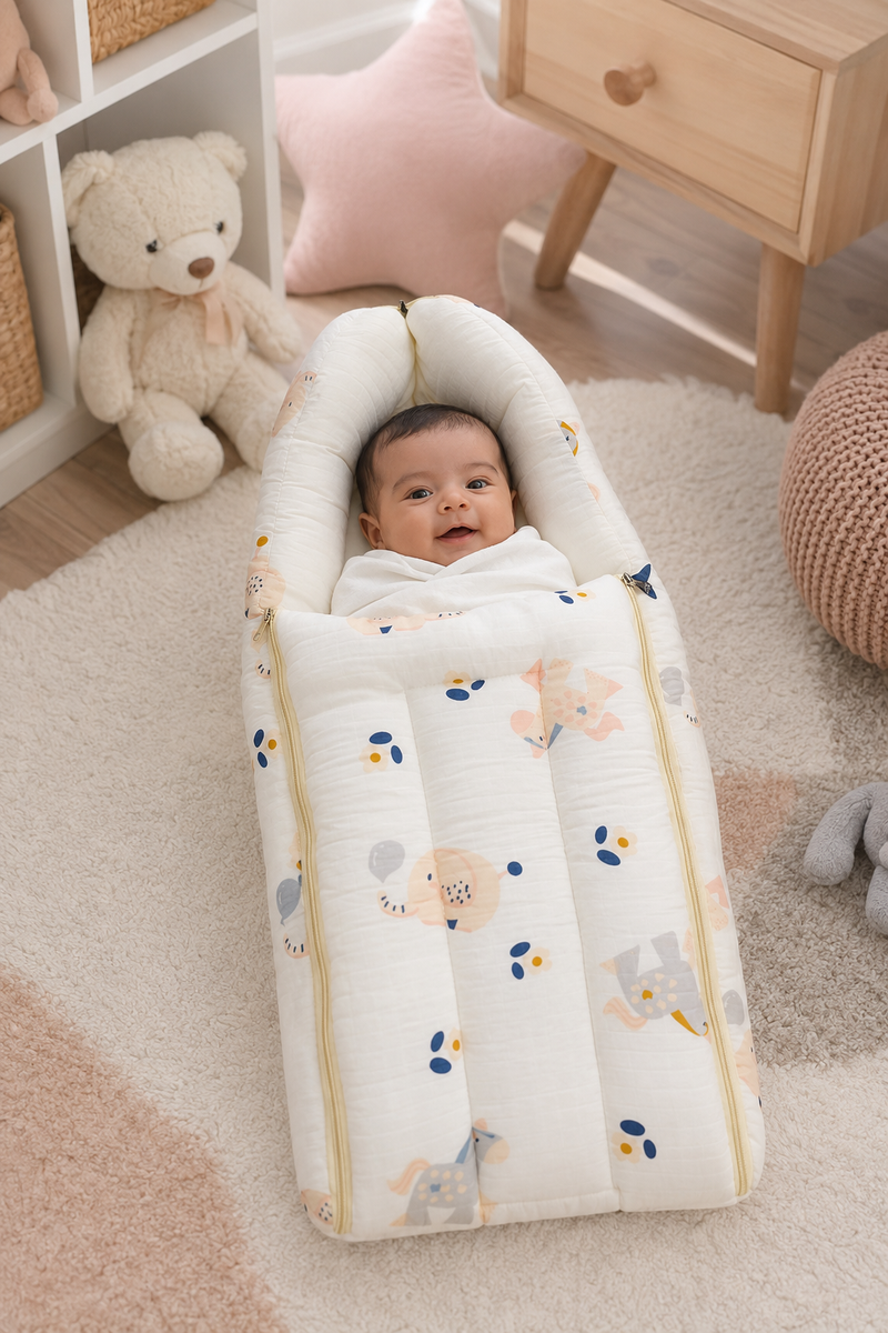 Elli Flora Muslin Baby Sleeping Bag N Carrier