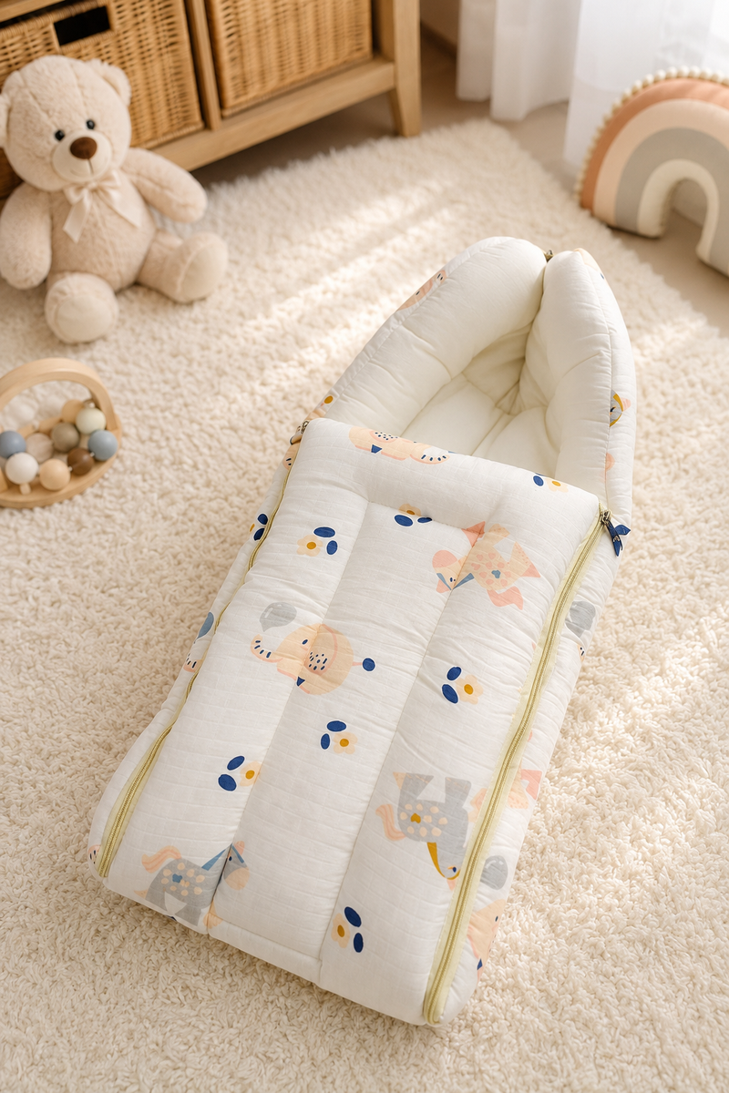 Elli Flora Muslin Baby Sleeping Bag N Carrier