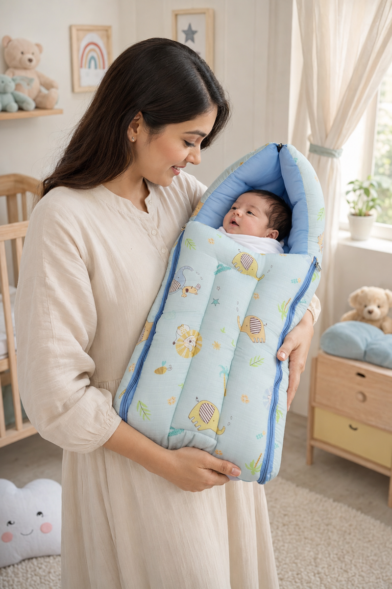 Jungle Star Muslin Baby Sleeping Bag N Carrier