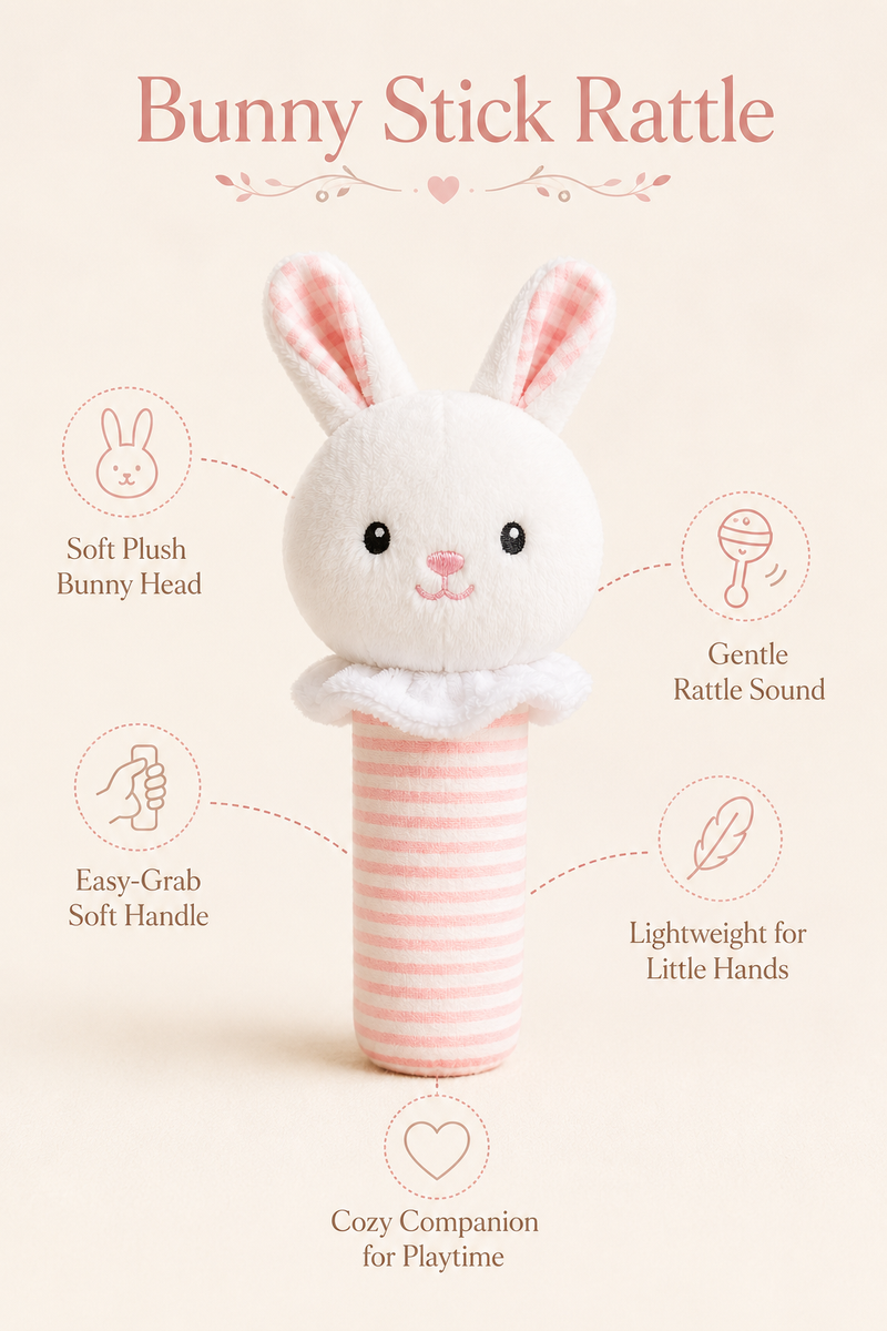 Little Bunny -Soft Plush Rattle Toy for Kids | Premium High Quality