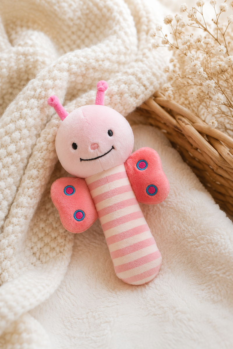 Happy Butterfly - Soft Plush Rattle Toy for Kids | Premium High Quality