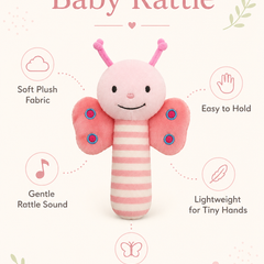 Happy Butterfly - Soft Plush Rattle Toy for Kids | Premium High Quality