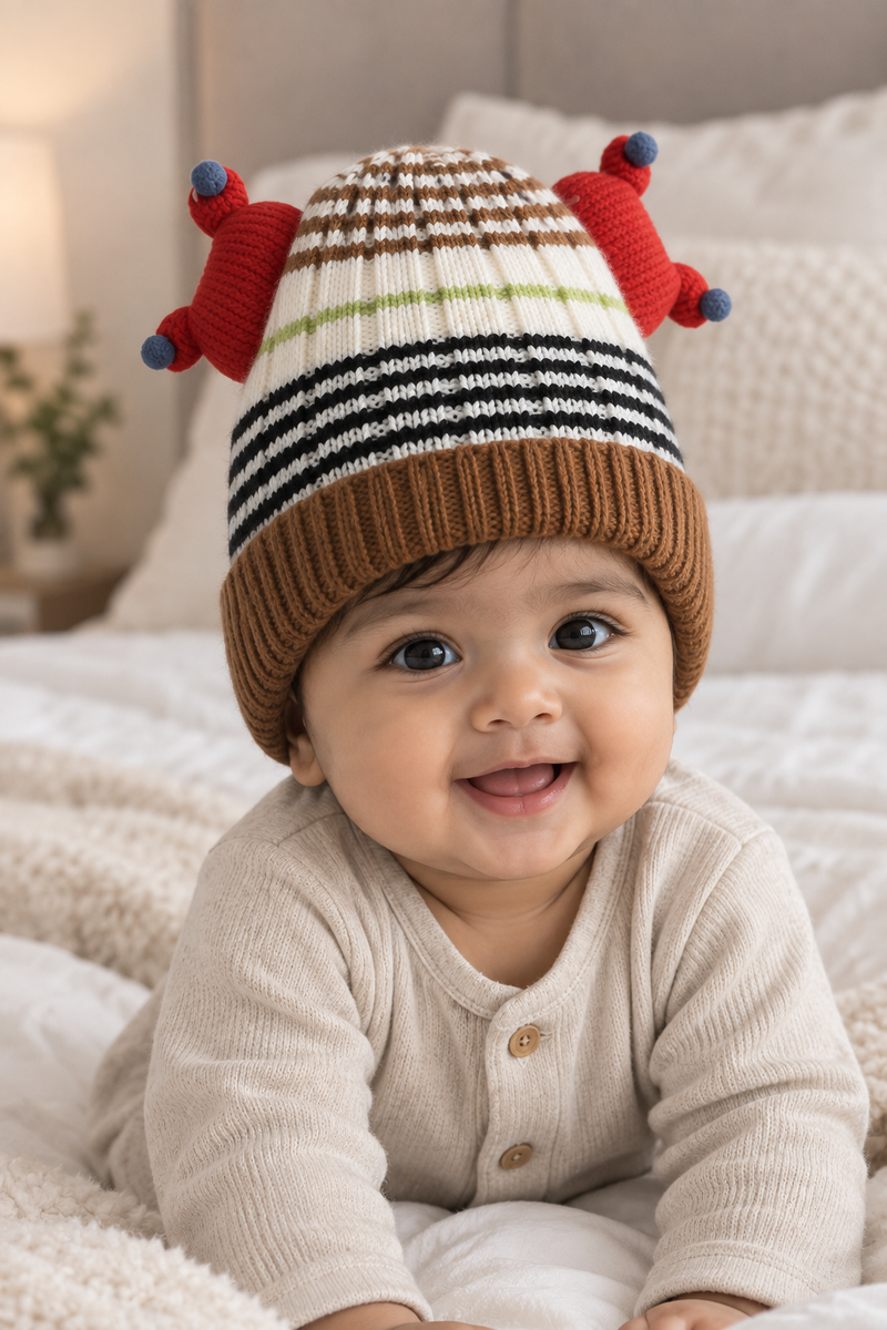 Woollen Baby Cap | 6 Months to 5 Years | Good Stretch | Snug Fit - 55