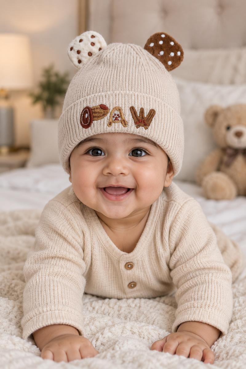 Woollen Baby Cap | 6 Months to 5 Years | Good Stretch | Snug Fit - 56