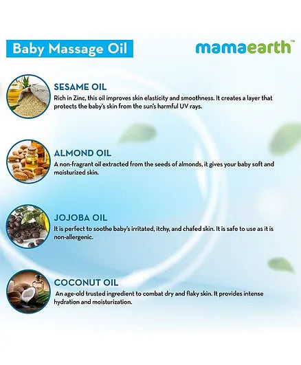 Mama Earth Soothing Baby Massage Oil White - 200 ml ( Pack of 2 )