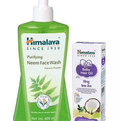 Himalaya Baby Hair Oil - 200 ml and Purifying Neem Face Wash - 400 ml for Women