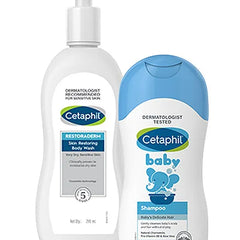 Cetaphil Baby Shampoo With Restoraderm Body Wash (200 ml - 295 ml)
