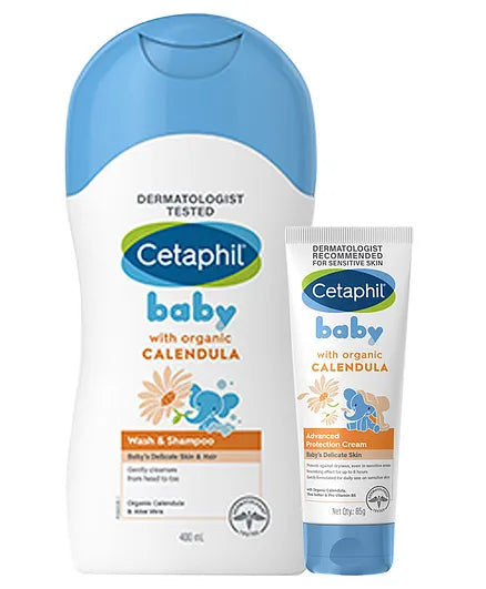 Cetaphil Baby Wash &Shampoo With Advanced Protection Cream (400 ml- 85 gm)
