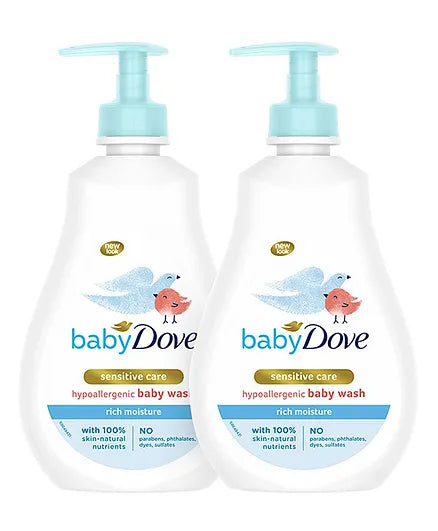 Baby Dove Rich Moisture Hypoallergenic Body Wash 400 ml (Pack of 2)