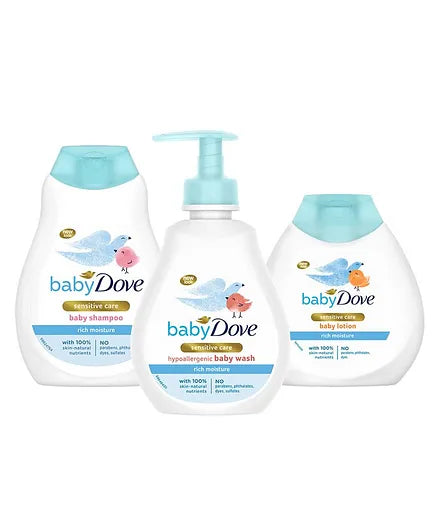 Baby Dove Rich Moisture Body Wash, Lotion & Shampoo (200 ml each)