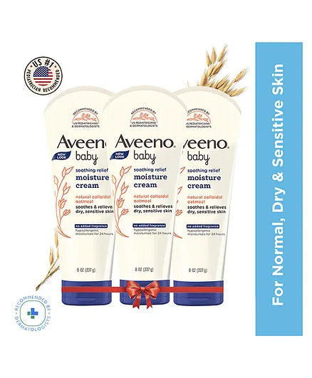Aveeno Baby Soothing Relief Moisture Cream - 227 gm- (Pack of 3)