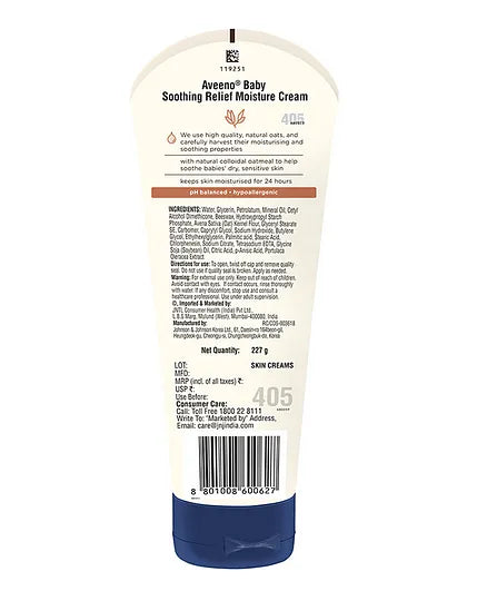 Aveeno Baby Soothing Relief Moisture Cream - 227 gm- (Pack of 3)