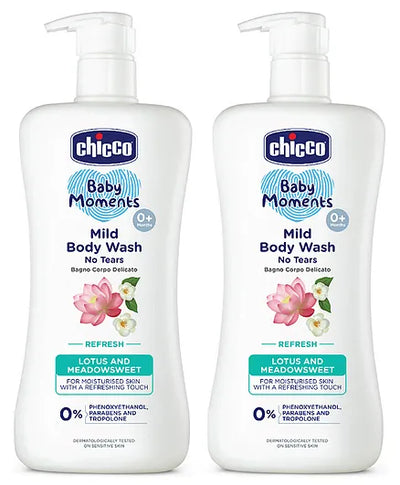 Chicco Baby Moments Mild Body Wash Refresh  - 500 ml (Pack of 2)