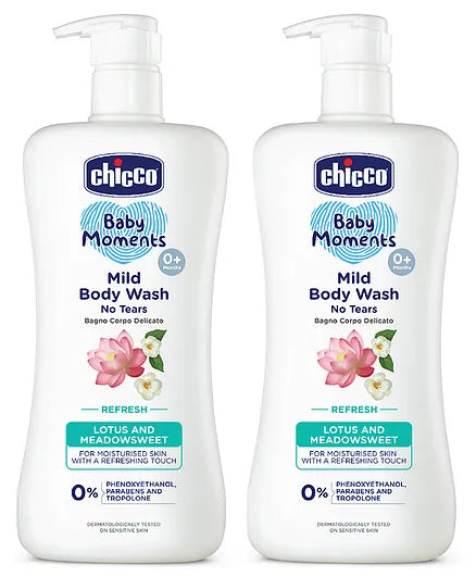 Chicco Baby Moments Mild Body Wash Refresh  - 500 ml (Pack of 2)