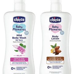 Chicco Baby Mild Body Wash Relax  - 500 ml & Body Lotion - 500 ml