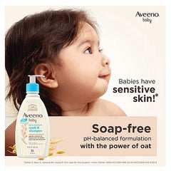 Aveeno Baby Daily Moisturising Bath - 354 ml & Soothing Relief Moisture Cream - 227 g