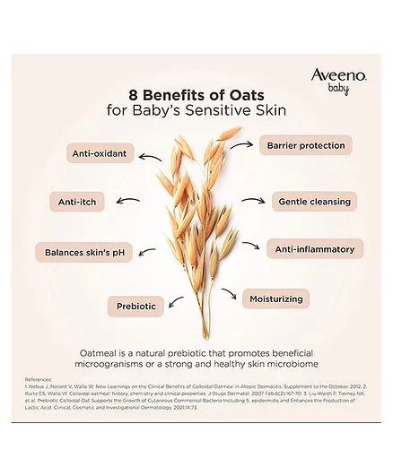 Aveeno Baby Daily Moisturising Bath - 354 ml & Soothing Relief Moisture Cream - 227 g