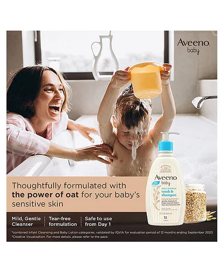 Aveeno Baby Daily Moisturising Bath - 354 ml & Soothing Relief Moisture Cream - 227 g