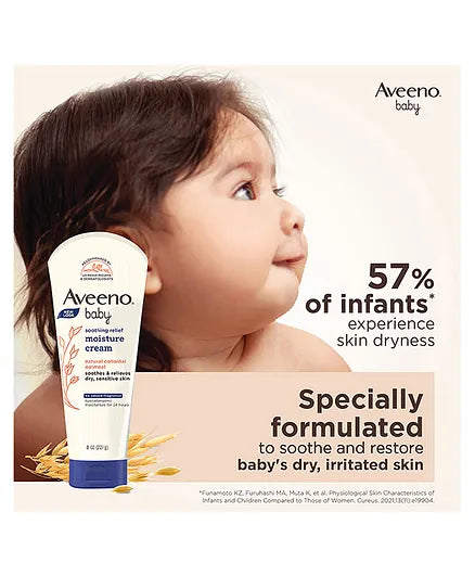 Aveeno Baby Daily Moisturising Bath - 354 ml & Soothing Relief Moisture Cream - 227 g