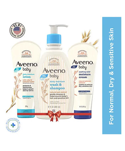 Aveeno Baby Daily Moisturising Bath-354ml & Lotion - 227gm & Cream-227gm