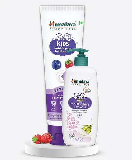 Himalaya Kids Bubble Gum Toothpaste 80g & Extra Moisturizing Baby Wash 400ml