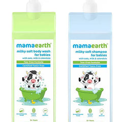 Mama Earth Baby Milky Soft Body Wash & Baby Shampoo - 400 ml each