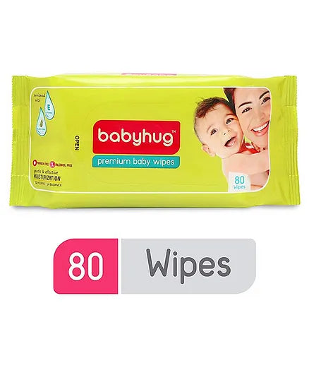 Babyhug Premium Baby Wipes - 80 Pieces & Figaro Olive Oil - 1 Liter